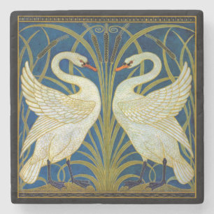 Porta-copo De Pedra Art Deco Swans