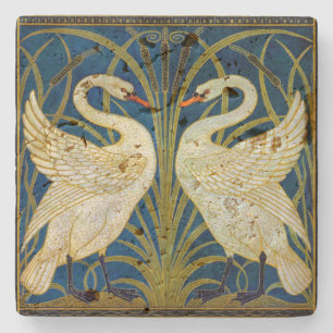 Porta-copo De Pedra Art Deco Swans