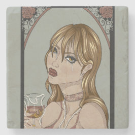 Porta-copo De Pedra Art Nouveau