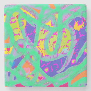 Porta-copo De Pedra Arte azul designer cor-de-rosa amarelo queimado la