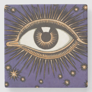 Porta-copo De Pedra Arte Celestial Místico do Olho que Tudo Vê Vintage