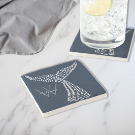 Porta-copo De Pedra Arte da Cauda Náutica de Baleia Sobrenome Personal