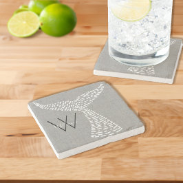 Porta-copo De Pedra Arte da Cauda Náutica de Baleia Sobrenome Personal