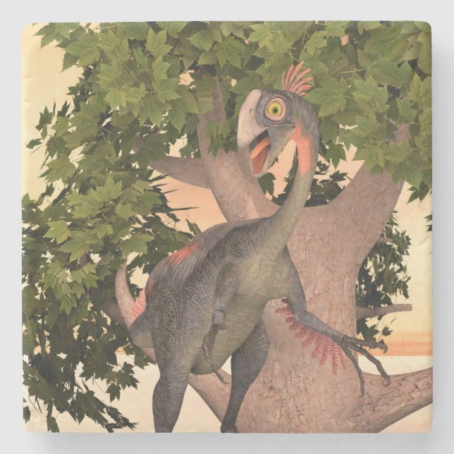 Porta-copo De Pedra Arte de Aventura do Dinossauro Gigantoraptor para  (Frente)