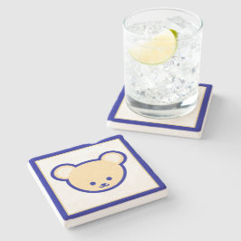 Porta-copo De Pedra Arte de Cartografia Engraçada De Urso Azul Funny