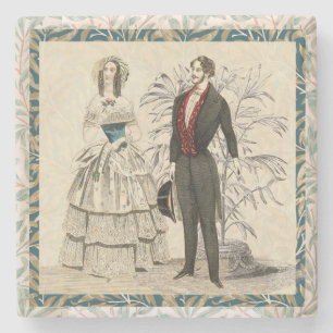 Porta-copo De Pedra Arte de casamento vitoriano vintage 1844