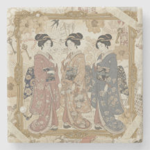 Arte de Colagem Ukiyoe Elegante – Estilo de Beleza