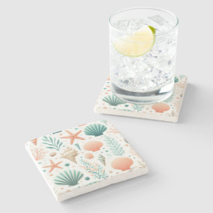 Porta-copo De Pedra Arte de Conchas Litorâneas