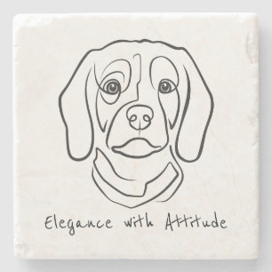 Porta-copo De Pedra Arte de Linha Beagle, Elegância com Atitude
