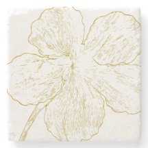 Arte de Linha de Flor de Ouro Minimalista Personal