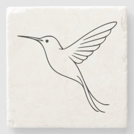 Porta-copo De Pedra Arte de Linha Minimalista de Beija-flor em Voo
