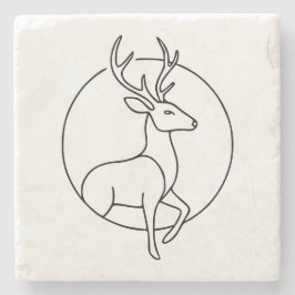 Porta-copo De Pedra Arte de Linha Minimalista de Veado – Arte de Anima