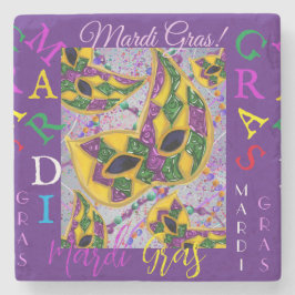 PORTA-COPO DE PEDRA ARTE DE MARDI GRAS