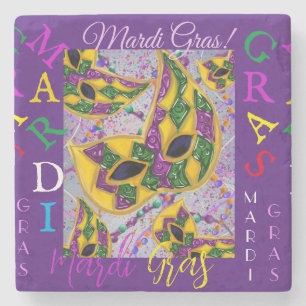 PORTA-COPO DE PEDRA ARTE DE MARDI GRAS