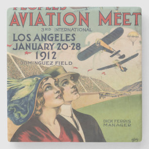 Porta-copo De Pedra Arte de Viagem do Show Aéreo Retrô de Los Angeles