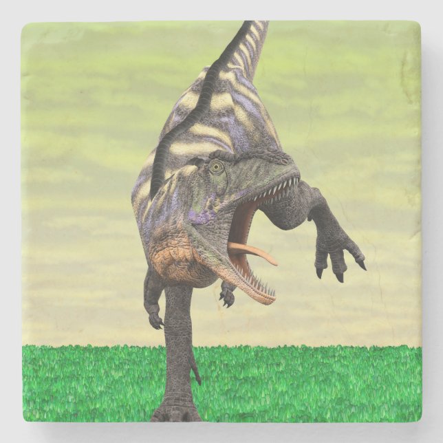Porta-copo De Pedra Arte Divertida de Aucasaurus Rugindo Dinossauro Pr (Frente)