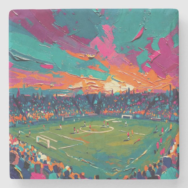 Porta-copo De Pedra Arte do Futebol (#1) (Frente)