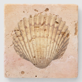 Porta-copo De Pedra Arte em aquarela de concha de mar artística Náutic