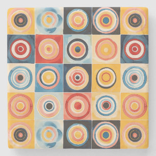 Porta-copo De Pedra Arte em círculo abstrato inspirada por Hilma AF Kl