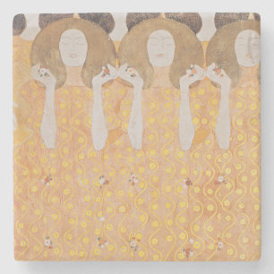 Porta-copo De Pedra Arte Floral Art Nouveau a Ouro de Gustav Klimt Vin