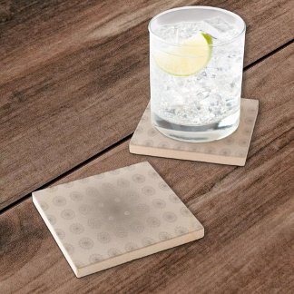 Porta-copo De Pedra Arte floral com padrão têxtil em areia