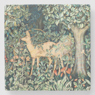 Porta-copo De Pedra Arte Floral Vintage de William Morris com Veado na