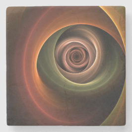 Porta-copo De Pedra Arte fractal moderno em cores quentes abstratas em