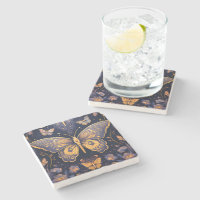 Arte Moderna Deco Borboleta Dourada Azul Roxo