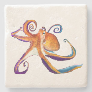 Porta-copo De Pedra Arte octopus sealife