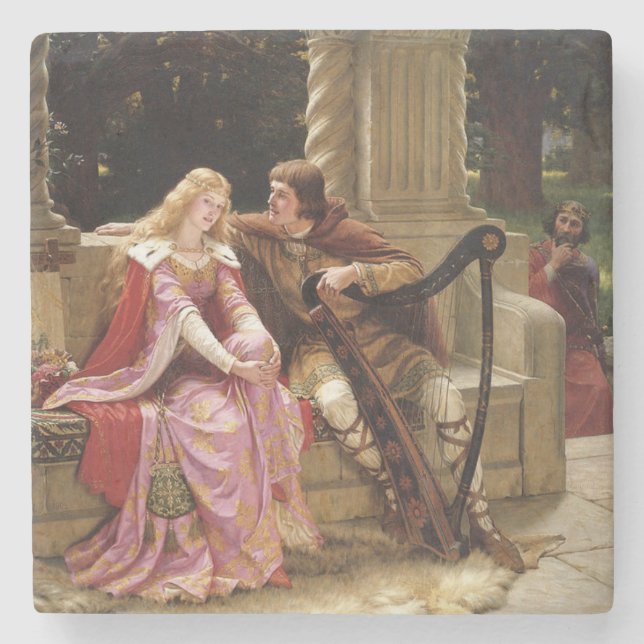 Porta-copo De Pedra Arte venenosa de Tristan e Isolde (Romance Medieva (Frente)