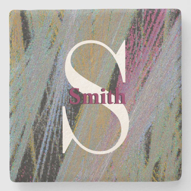 Porta-copo De Pedra Artesanato HAMbyWG Procure com Monograma (Frente)