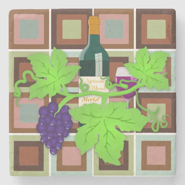 Porta-copo De Pedra Artisan Blend Merlot (Frente)