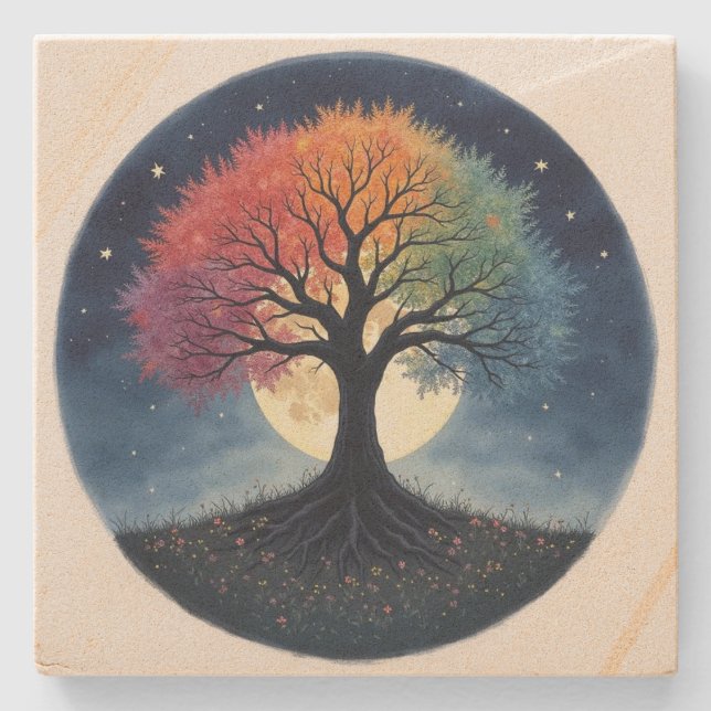 Porta-copo De Pedra Árvore da Vida (Frente)