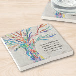 Porta-copo De Pedra Árvore de Cotação Motivacional Inspiracional<br><div class="desc">Esta porta copos decorativa de pedra apresenta um mosaico em cores do arco-íris e uma citação inspiradora. O texto é personalizável para que você possa substituir a cotação. Use a Ferramenta Design para alterar o tamanho, o estilo ou a cor do texto. Você não encontrará esta imagem exata de outros...</div>