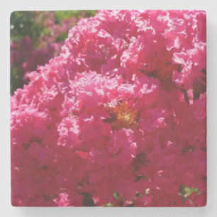 Porta-copo De Pedra Árvore de Crape Myrtle Flor Magenta