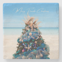 Porta-copo De Pedra Árvore de Férias Tropicais de Praia da feliz na Fl