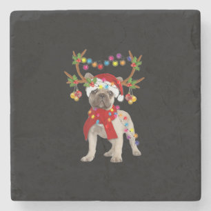 Porta-copo De Pedra Árvore de Natal do Bulldog Gorgeous Francês