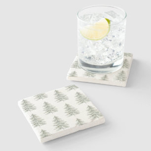 Porta-copo De Pedra Árvores brancas de Natal