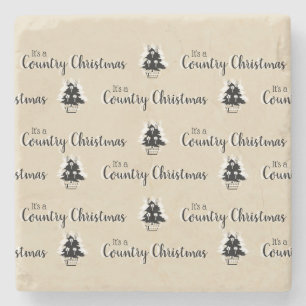 Porta-copo De Pedra Árvores de Natal Country Old Fashioned 