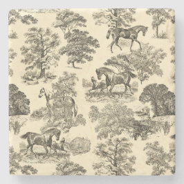 Porta-copo De Pedra Árvores Rústicas Elegantes Beige Tan Toile