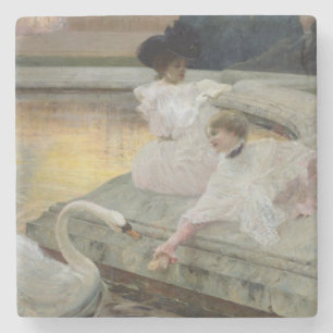 Porta-copo De Pedra As cisnes, 1900