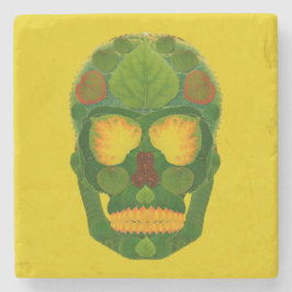 Porta-copo De Pedra Aspen Leaf Skull 9