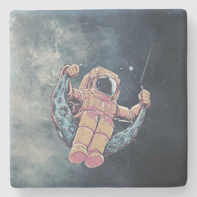 Porta-copo De Pedra Astronauta (Frente)