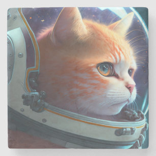 Porta-copo De Pedra Astronauta de Gato