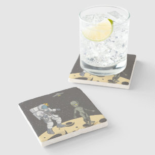 Porta-copo De Pedra Astronauta e alienígena