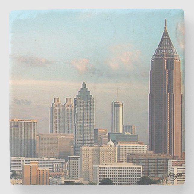 Porta-copo De Pedra Atlanta Skyline, Atlanta Skyline (Frente)