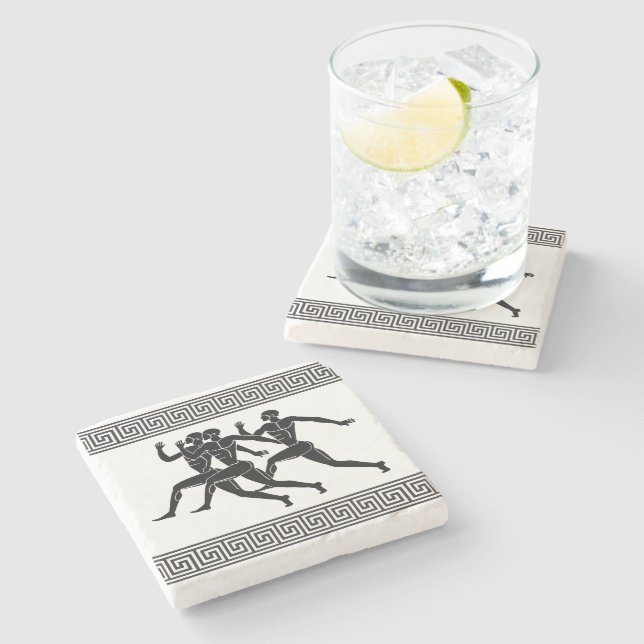 Porta-copo De Pedra Atletas Gregos Ficando Brancos (Lateral)