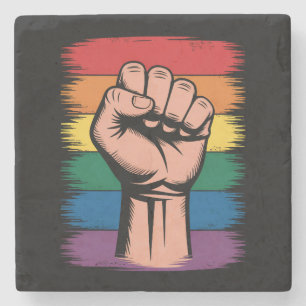 Porta-copo De Pedra Aumentou os direitos de suporte do Rainbow LGBTQ