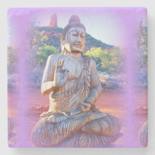 Porta-copo De Pedra aura buddha da lavanda