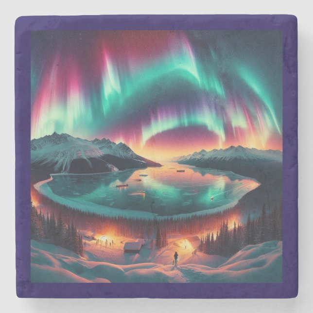 Porta-copo De Pedra Aureola Borealis, no Alasca (Frente)